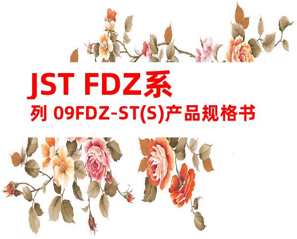 JST FDZ系列 09FDZ-ST(S)产品规格书
